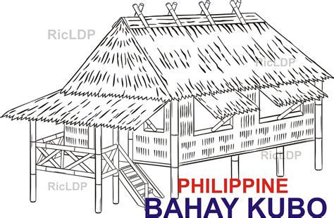 Philippine Nipa Hut Coloring Pages Bahay Kubo Indigen