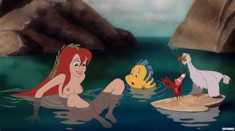 Rule 34 Ariel Disney Edit Editooner Female Flounder Human Scuttle Sebastian The Little Mermaid