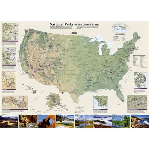 United States National Parks Wall Map By National Geographic The Map Shop