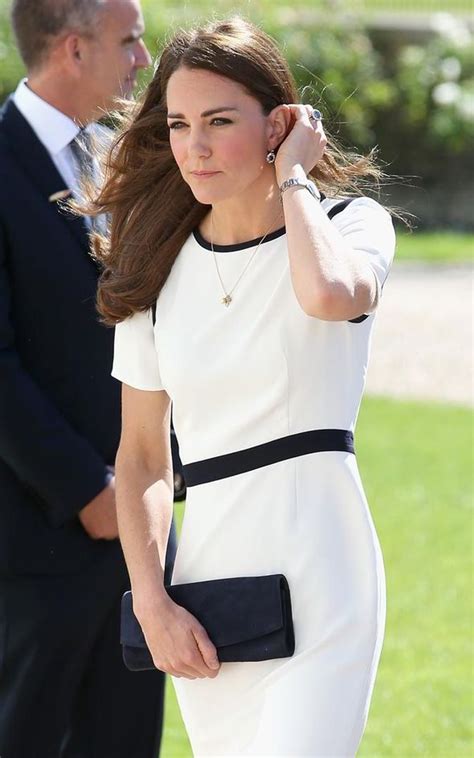 Kate Middleton Wears Navy And White £99 Jaeger Sale Dress Get Her Look