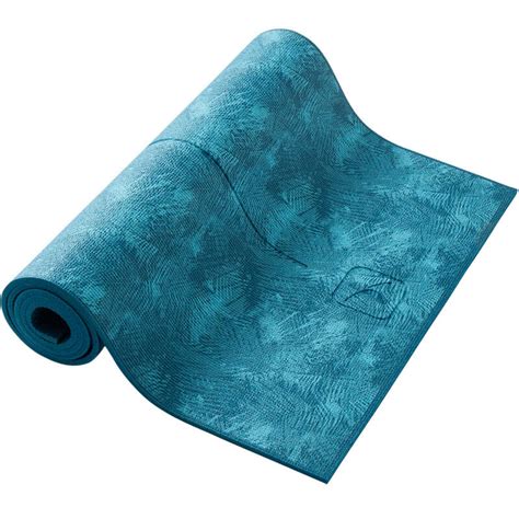 Tapete De Yoga Suave Confort 8 Mm Estampado Azul Selva Domyos À Venda