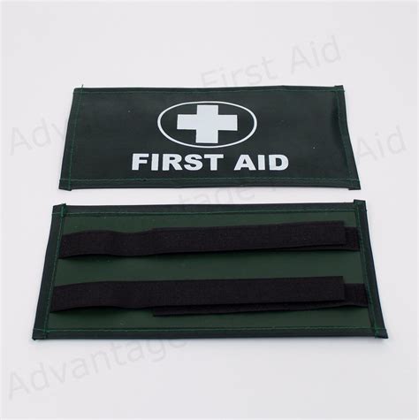Green First Aid Arm Band First Aider Hook And Loop Sleeve Armband