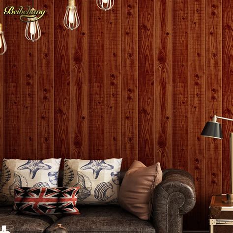 Beibehang Papel De Parede 3d Chinese Store Wooden Wallpaper Imitation