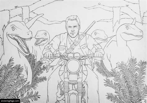 Jurassic entire world coloring internet pages printable december 15, 2019 by means of coloring immediately after the jurassic environment concept park was shut 3 yrs back, owen grady. Jurassic World Chris Pratt Velociraptors coloring page ...