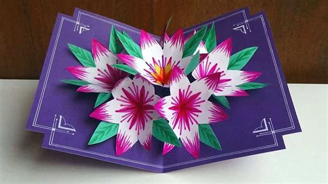 Fold paper in half 3. Flower Pop Up Card Templates Peter Dahmen - Cards Design ...