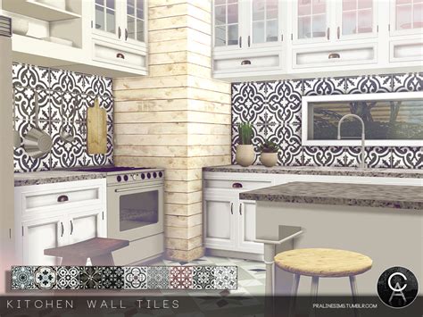Open gourmet kitchen • sims 4 downloads. Pralinesims' Kitchen Wall Tiles