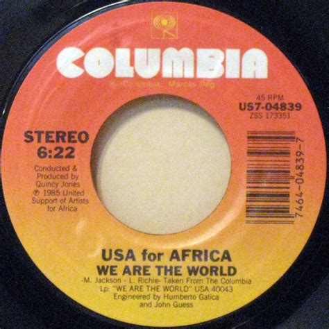 Usa For Africa We Are The World 1985 Pitman Pressing Vinyl Discogs