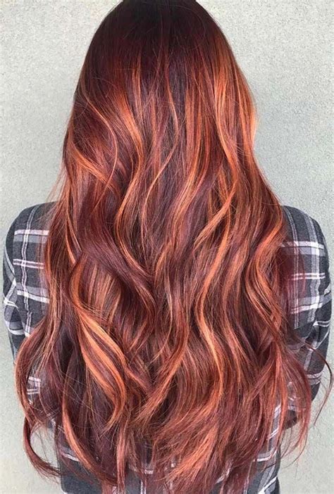 Red Hair With Copper Balayage Highlights Copperhair Fallhair