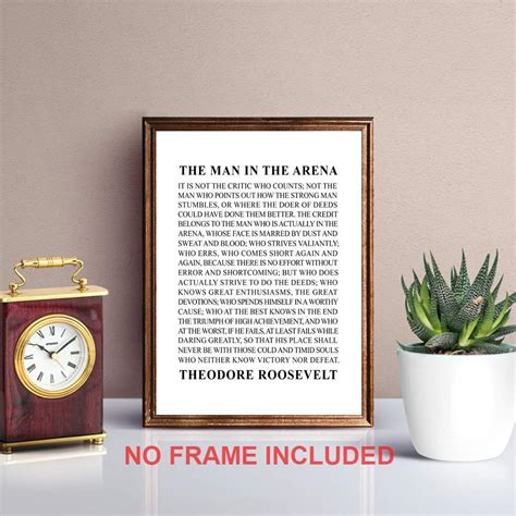 Buy The Man In The Arena Printable 8 X 10 Unframed Motivational