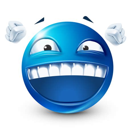 Mile Wide Smile Blue Emoji Emoticons Emojis Funny Emoji