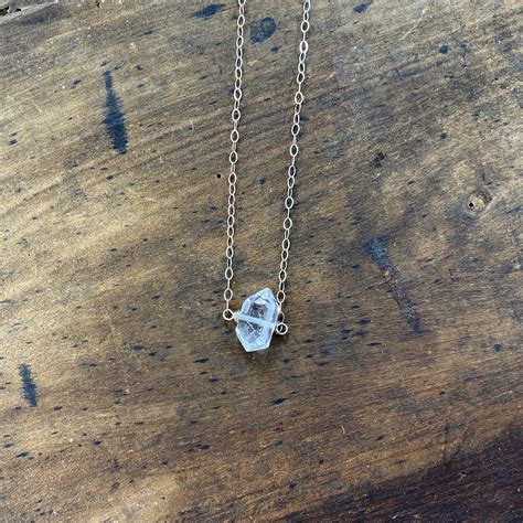 Herkimer Diamond Pendant Necklace Sterling Silver