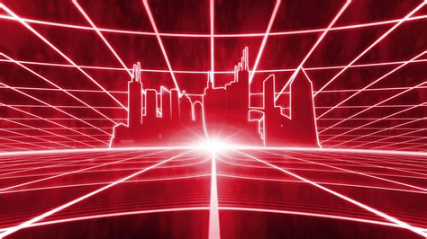 Download Red Retro 80s Aesthetic Neon Lights Wallpaper
