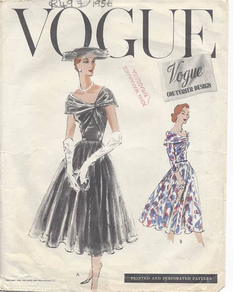 1956 Vintage Vogue Sewing Pattern Dress B32 R497 By Vogue 914 The