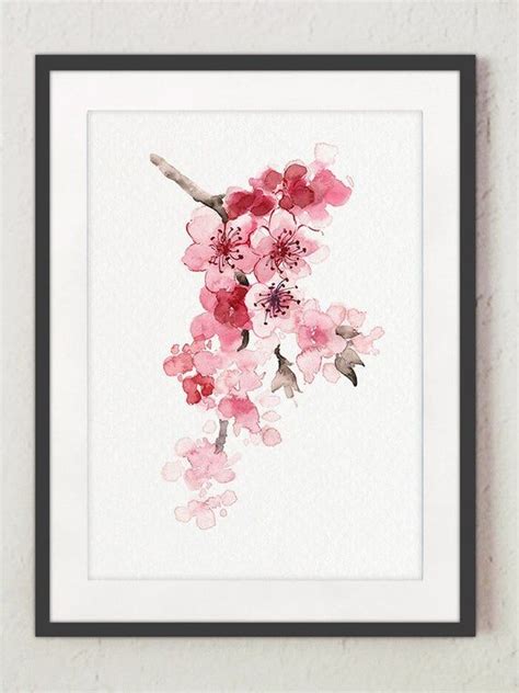 Cherry Blossom Watercolor Cherry Blossom Flowers Watercolor Trees