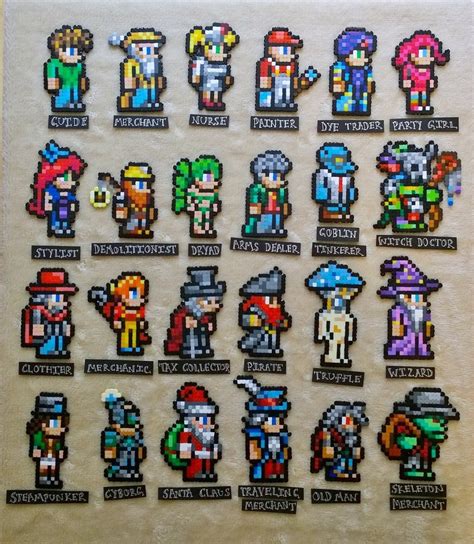 Terraria Characters Perler Magnets Etsy