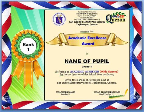 Image Result For Sample Of Certificate With Honors Awards