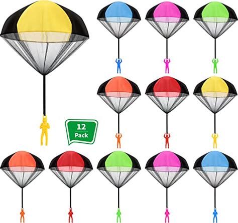 12 Pieces Parachute Toy Hand Throw Flying Toys Parachute