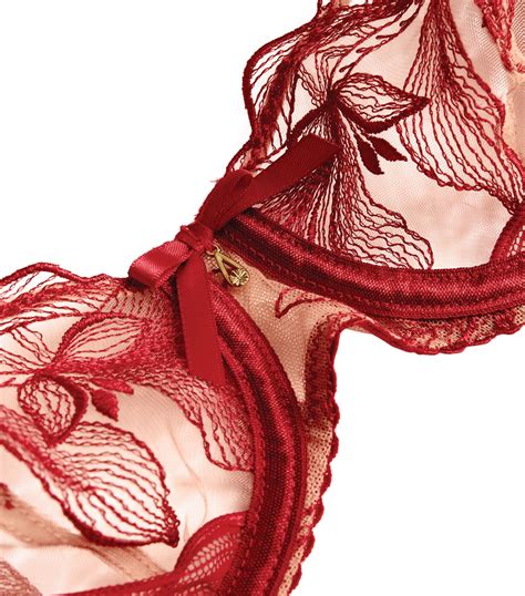 Aubade Red Lace Fleur De Tattoo Half Cup Bra Harrods Uk