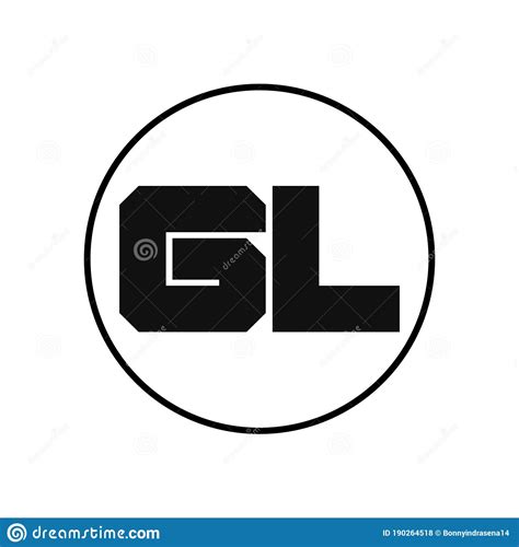 Gl Letter Logo Design With Simple Style Stock Vector Illustration Of