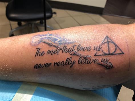 Harry Potter Themed Memorial Tattoo Designed And Done By Larry At