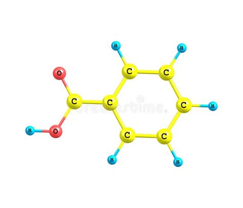 Molécula Do ácido Benzoico Ilustração Do Vetor Ilustração De Molécula