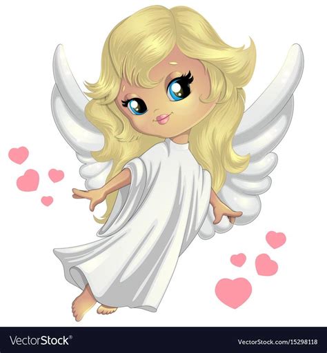 Sweet Babe Angel Vector Image On VectorStock Angel Vector Baby Cartoon Characters Angel