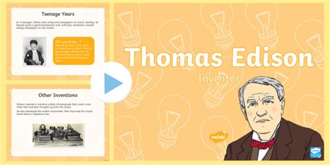 Who Was Thomas Alva Edison Wiki Twinkl Resource