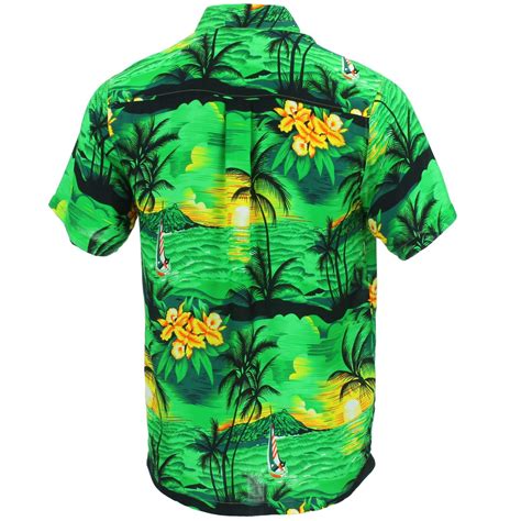 Hawaiian Shirt Mens Short Sleeve Palm Trees Party Aloha Beach Stag Ebay