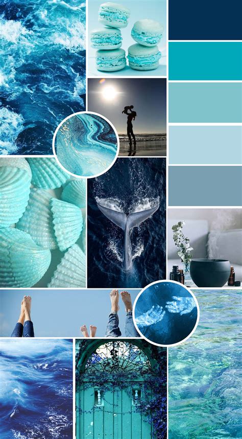 Ocean Mood Board Klasik Dekorasyon Renkler Renk Paletleri