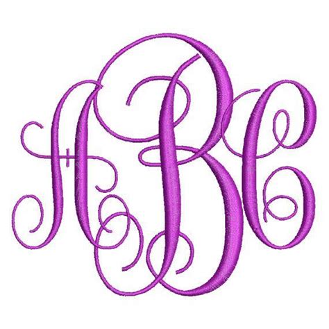 Intertwined Fancy 3 Letter Embroidery Monogram Fonts Designs Cd Or Usb