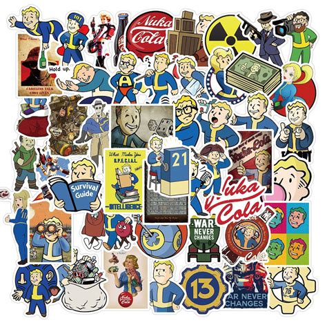 50pcs Fallout Stickers For Laptop Ceramic Cup Refrigerator Etsy