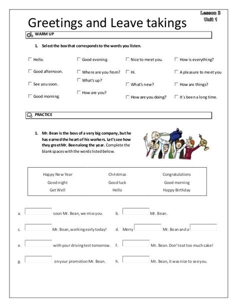 Greetings And Farewells Interactive And Downloadable Worksheet You Can 9d4