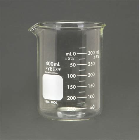 Pyrex Glass Griffin Beaker Low Form Measuring 400 Ml Carolina