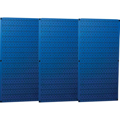 Wall Control Industrial Metal Pegboard — Blue Three 16in X 32in