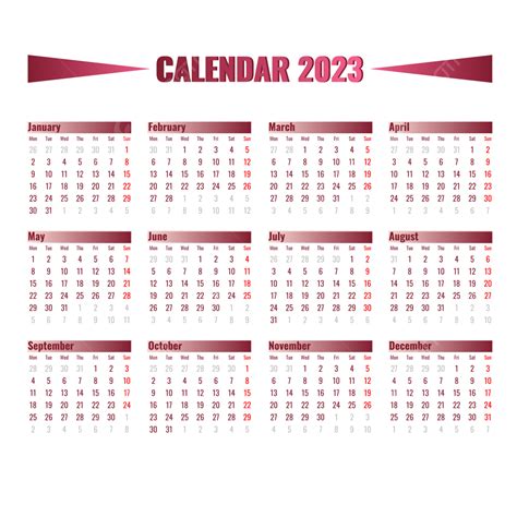 Calendar 2023 Rose Gradation Style Kalender Calendar 2023 Calendar