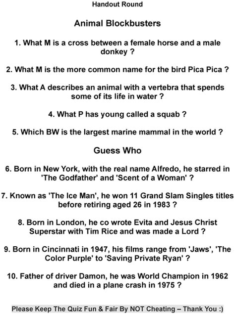 That's the thing about general knowledge. General Knowledge Quiz 2015 - Week 1 - Download Entertainment