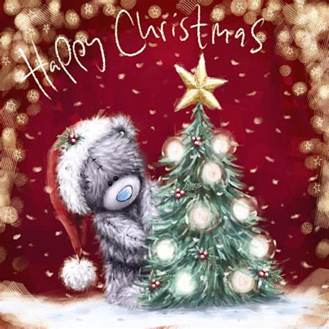 Tatty Teddy Decorating Tree Softly Drawn Me To You Bear Christmas Card