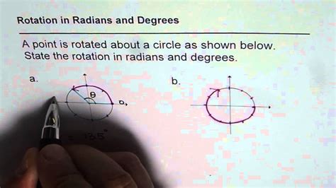 Find Rotation In Radians And Degrees Youtube