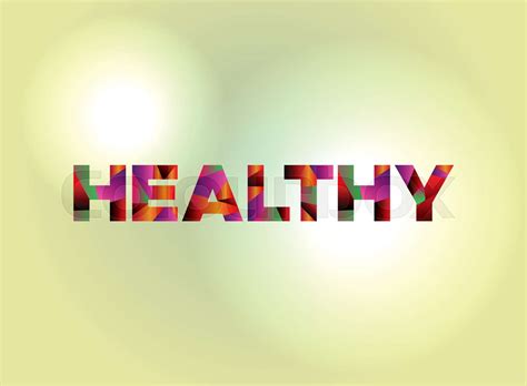 Healthy Concept Colorful Word Art Illustration Stock Vector Colourbox