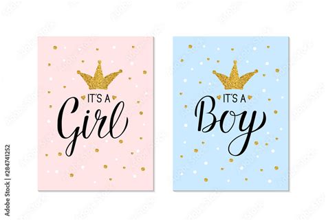 Gender Reveal Banners Its A Girl And Its A Boy Calligraphy Lettering