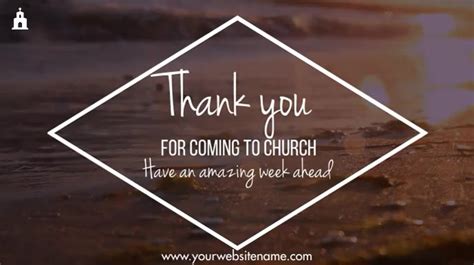 Copy Of Thank You For Coming To Church Postermywall