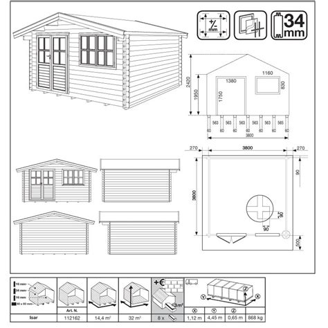 Direkt nach dem aufbau ihr blockhaus hiermit Gartenhaus Blockbohlenhaus Isar 34 mm 380 x 380 cm NEU | eBay