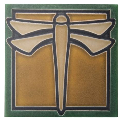 Ceramic Tile Arts And Crafts Movement Dragonfly Art