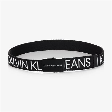 Calvin Klein Jeans Black Canvas Logo Belt Childrensalon