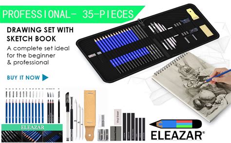 Amazon Eleazar Drawing Pencil Set In A Portable Zippered Case