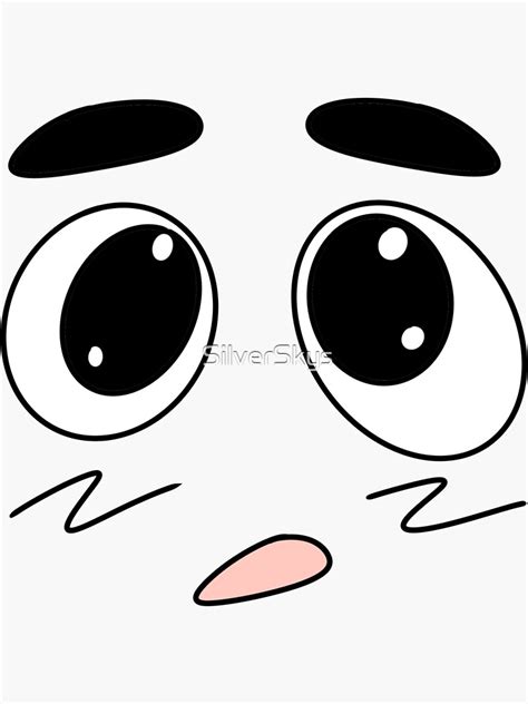 Cute Surprised Blushing Face Sticker For Sale By Silverskys Redbubble