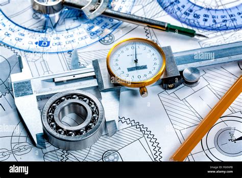 Technical Drawing And Tools Stock Photo Alamy