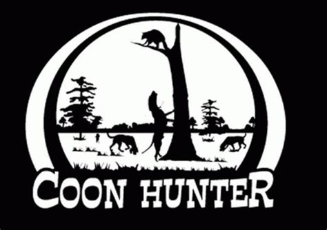 Coon Hunter Scene Hunting Vinyl Decal Stickers