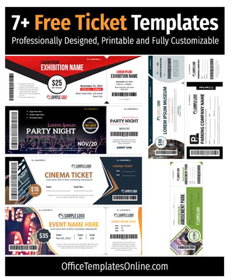 Printable Free Printable Tickets Forms And Templates Fillable Samples In Pdf Word To