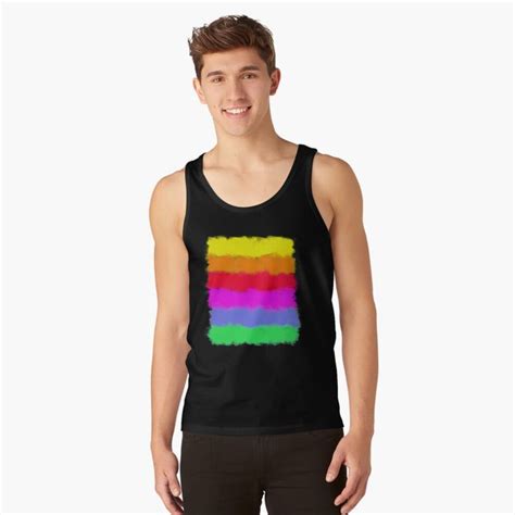 Watercolor Style Rainbow Gay Pride Stripes Tank Top By Mjashirts